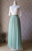 Sage Green Wedding Bridesmaid Tulle Maxi Skirt Outfit Custom Plus Size image 6