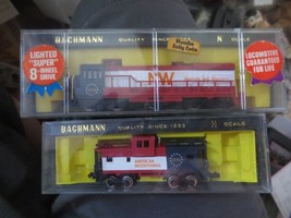 Bachmann N Scale GE U36B Diesel Locomotive #4677 Bicentenniel with Caboose - £32.81 GBP