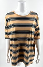 LuLaRoe Tunic Top Size Small Orange Blue Striped Half Sleeve Womens Tee ... - $4.95