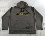 University of Michigan Hoodie Sweatshirt Mens Large Heather Grey Champion - $21.20
