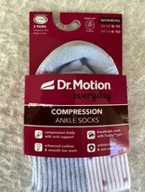 Dr Motion Everyday Compression Ankle Socks Shoe Siz 4-10 Two Pair Mesh Upper New - £11.46 GBP