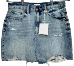 New Pistola Denim Mini Skirt Women&#39;s Sze 29 Medium Blue Distressed Raw H... - £25.07 GBP