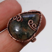 Prehnite Gemstone Handmade Fashion Copper Wire Wrap Ring Jewelry 6.75&quot; SA 545 - £5.16 GBP