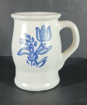 PFALTZGRAFF YORKTOWNETULIP  Barrel COFFEE MUG Cobalt BLUE Flower Stonewa... - $130.08 MXN