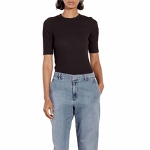 Enza Costa textured knit half sleeve bodysuit in Black - size M - $108.90