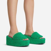 Zapatos Tacón Cuña Para Mujer Zapatillas Deslizantes Peludas Zapatillas ... - $38.58