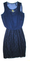 New Womens NWT Taylor Dress 4 Blouson Navy Blue Dark Lace Chiffon Office Date  - $188.09