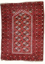 Handmade antique prayer Afghan Adraskand rug 2,7&#39; x 3,7&#39; (82cm x 115cm)1... - $5,083.28 MXN