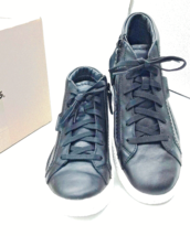 Clarks Lace Up Sneaker Shoe Women&#39;s Size 7.5 Med Black Zip Sides High Top - £22.48 GBP