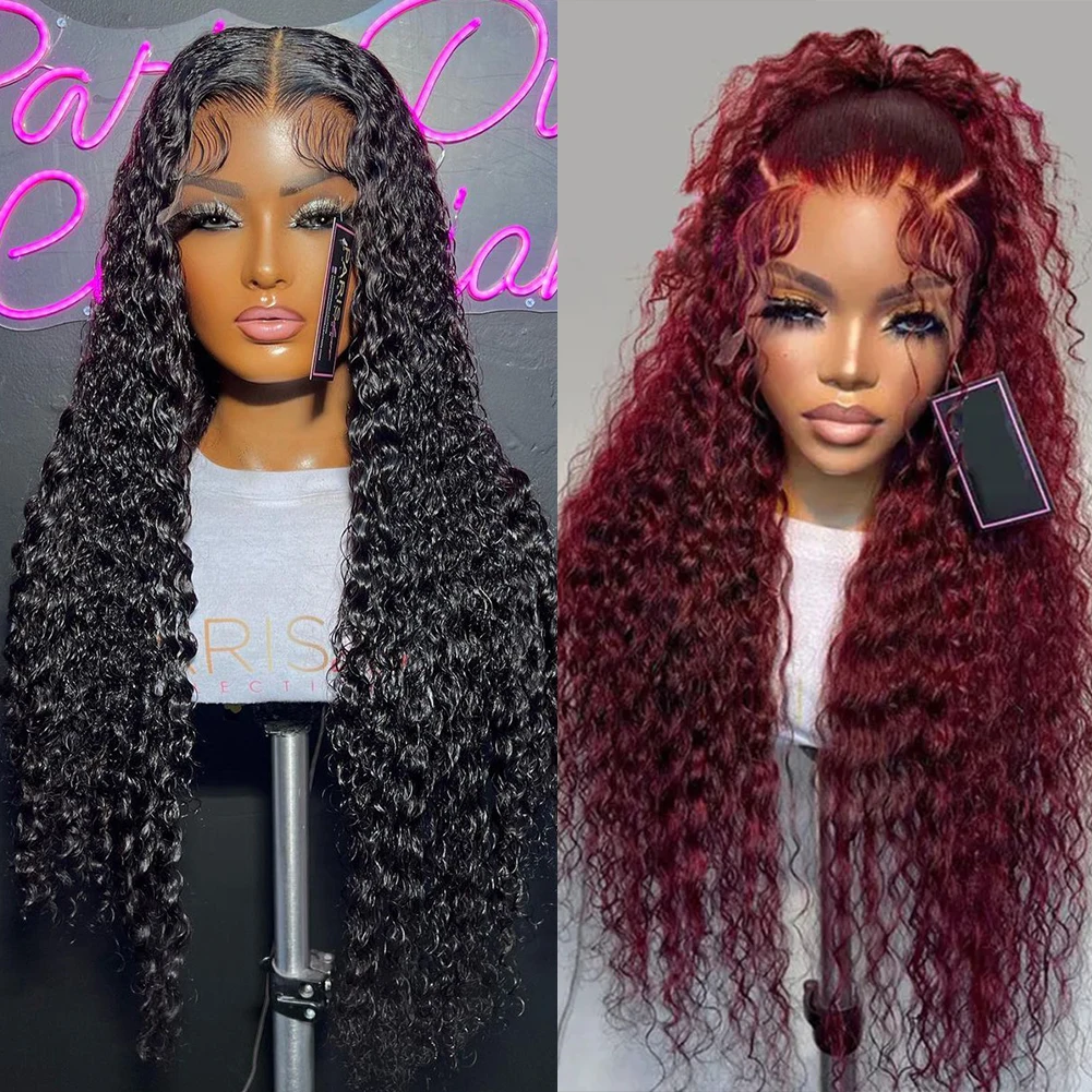 AIMEYA Long Kinky Curly Synthetic Wigs Synthetic Lace Front Wig With Baby Hair - £39.68 GBP+