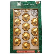 Kmart Trim a Home Ornaments Gold Glass Balls 12 Pieces Christmas VTG 1 Broken! - £7.64 GBP