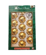 Kmart Trim a Home Ornaments Gold Glass Balls 12 Pieces Christmas VTG 1 B... - £7.67 GBP