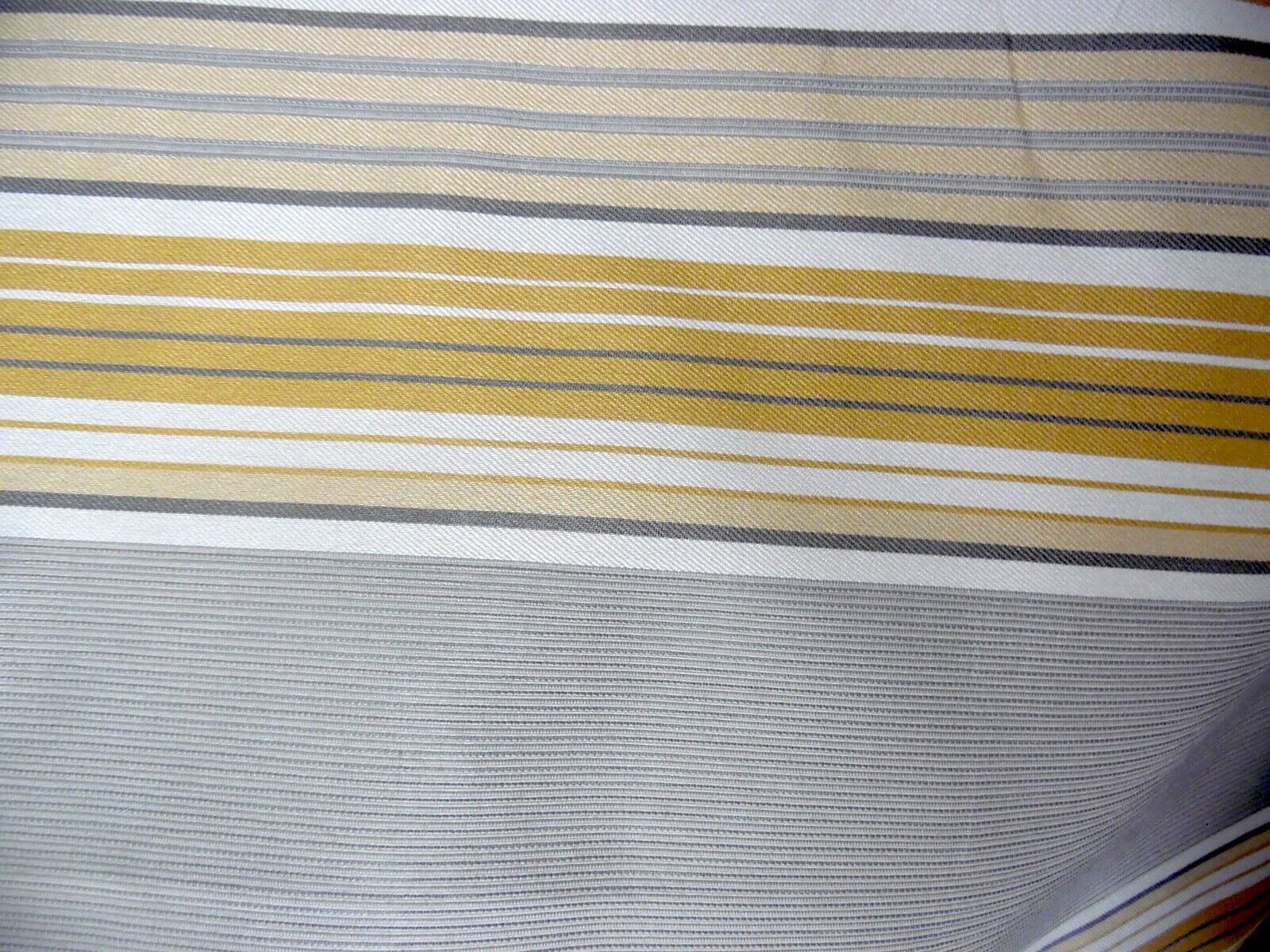 Primary image for BULL DENIM STRIPES UPHOLSTERY DRAPERY FABRIC GREY AND GOLDEN SHADES BY THE YARD