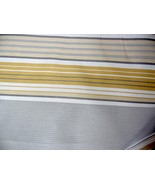 BULL DENIM STRIPES UPHOLSTERY DRAPERY FABRIC GREY AND GOLDEN SHADES BY T... - £1.56 GBP