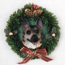 Wreath Xmas Ornament German Shepherd Dog Breed Christmas Ornament - £5.45 GBP