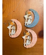 Vintage 1920&#39;s Germany mica Angel and Moon/Star Christmas ornament set - $61.74 CAD
