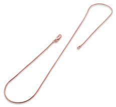 14K Rose Gold Plated Sterling Silver 16&quot; Snake Chain 1MM - £30.04 GBP