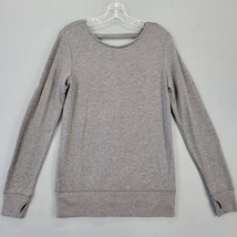 Ideology Women Shirt Size S Gray Heather Stretch Sporty Long Sleeve Casual Top - £9.42 GBP