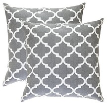 TreeWool (Pack of 2) Decorative Throw Pillow Covers Trellis Accent in 100% Cotto - £13.16 GBP