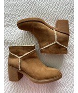 Ugg Womens Size 9 Kasen Brown Suede Leather Shearling Heels Boots - £35.04 GBP