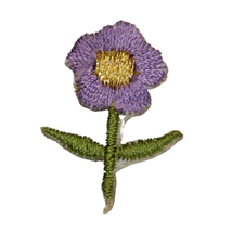 Spring Flower Daisy Tiny Embroidery Iron On Patch Purple Lavender - £7.13 GBP