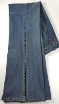 (Y24B4) VTG Bubblegum Jeans Size 11/12 Blue Slit Legs Embroidery Junior ... - £98.20 GBP