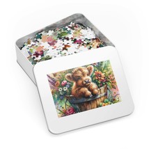 Jigsaw Puzzle in Tin, Highland Cow, Personalised/Non-Personalised, awd-444 (30,  - £28.22 GBP+