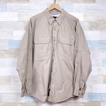 5.11 Tactical Long Sleeve Canvas Shirt Beige Ventilated Cotton Work Mens... - $34.64