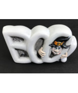 BOO Figurine Witch Devil Bat Ghost Spooky Vintage Ceramic HALLOWEEN 5&quot;x2.5&quot; - €16,90 EUR