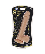 Cloud 9 Pro Sensual Premium Silicone Dong W/ 3 C Rings Tan 9&quot; - $787.45 MXN