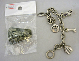 Charms Puppy Dogs Stone Pendant Metal Jewelry Bracelet Crafts Silver - $14.99