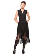 Avec Les Filles Women&#39;s Tiered-Fringe Sleeveless Dress Black Size 6 $168 - £62.03 GBP