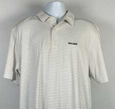 Bacardi Rum Embroidered Golf Polo Shirt Mens XL Striped Polyester Blend - $30.01