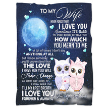 Cute Owl Bird Couple In Love Fleece Blanket Christmas Gift For Wife From Husband - £47.18 GBP+