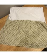 Waverly Emma&#39;s Garden Full Bed Skirt Green Tan Squares Floral - $29.69
