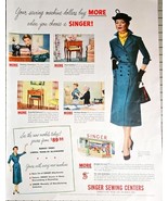 1950 SINGER SEWING CENTERS-Print Ad-Sewing Machine-Singer! Dressmaking-D... - $19.36 CAD