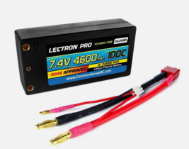 2S4600-100B Lectron Pro 7.4V 4600mAh 100C Lipo Battery W/ 4mm Bullet Connectors - £57.43 GBP
