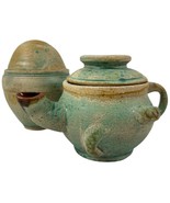 Rare JK Studio Art Pottery Teapot And Sugar Bowl Set-handcrafted Green G... - $93.00 CAD