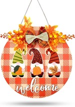 Fall Decor,Fall Decorations for Home Welcome Sign Front Door with Berry Maples - £10.91 GBP