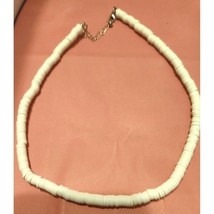 Puka Styled  Necklace - 18&quot;, White - Hawaiian Surfer Choker Style - £6.93 GBP