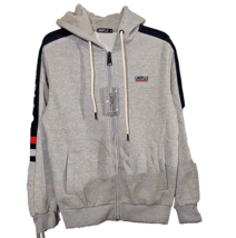 LINSPLLO Men&#39;s Gray Full Zipper &amp; Pockets Hooded Sweatshirt ~ Size Medium - NWT - £27.58 GBP