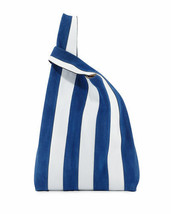 Hayward Suede &amp; Leather Stripe Shopper Tote Bag Blue White $900 - £234.64 GBP