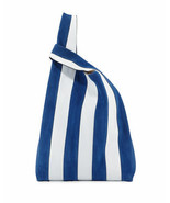Hayward Suede &amp; Leather Stripe Shopper Tote Bag Blue White $900 - $296.99