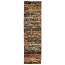 2 X 8 Gold And Slate Abstract Runner Rug - $257.24 CAD