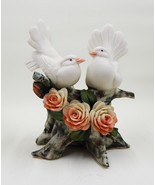 Capodimonte Bisque Doves Bird Flower Roses Branch Savastano Gricci Figurine - £55.87 GBP