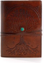 Leather Journal in Brown 8x6 Refillable Lined Paper Tree of Life Handmad... - $44.33