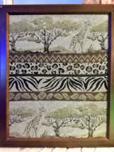 Framed Jungle African Safari Tapestry Wall Art Cheetah Leopard Zebra Print - £27.96 GBP