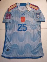 Ansu Fati Spain 2022 World Cup Qatar Match Slim Blue Away Soccer Jersey 2022-23 - £71.77 GBP