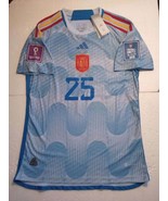 Ansu Fati Spain 2022 World Cup Qatar Match Slim Blue Away Soccer Jersey ... - $80.00