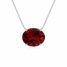ANGARA Lab-Grown East-West Oval Ruby Pendant Necklace in 14K Gold (10x8mm,3.3Ct) - £1,053.85 GBP